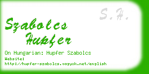 szabolcs hupfer business card